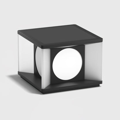 Eclipse Cube Eclectic Metal Outdoor Post Light