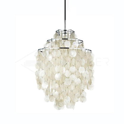 Round Shell Eclectic Metal Chandelier B