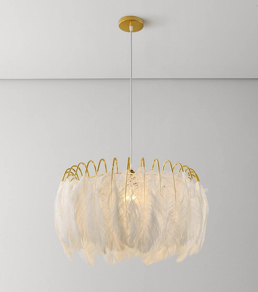 Feather Contemporary Metal Pendant Lamp