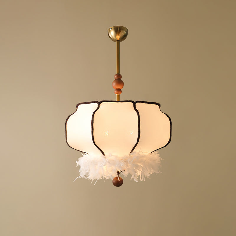 Feathered Lantern Eclectic Metal Pendant Light