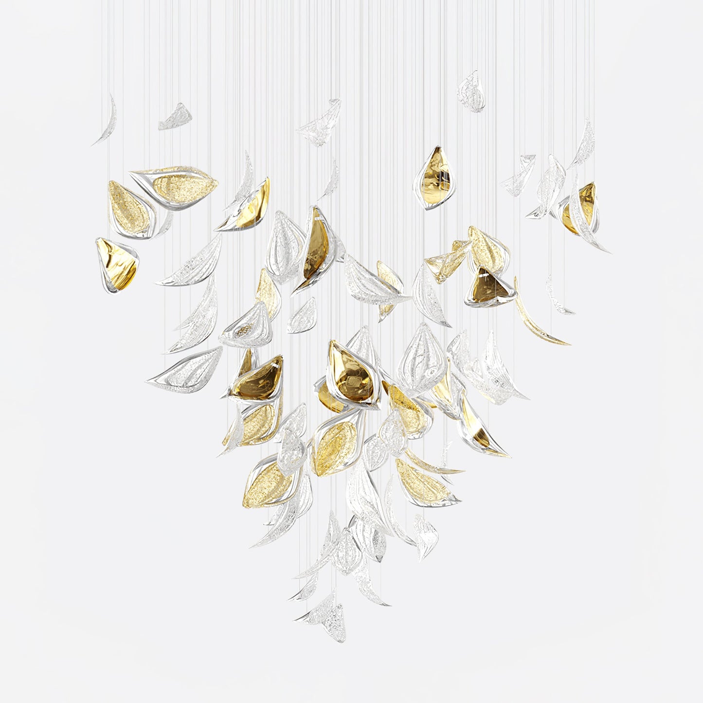 Floating Leaves Eclectic Crystal Chandelier