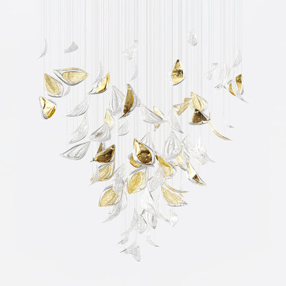 Floating Leaves Eclectic Crystal Chandelier