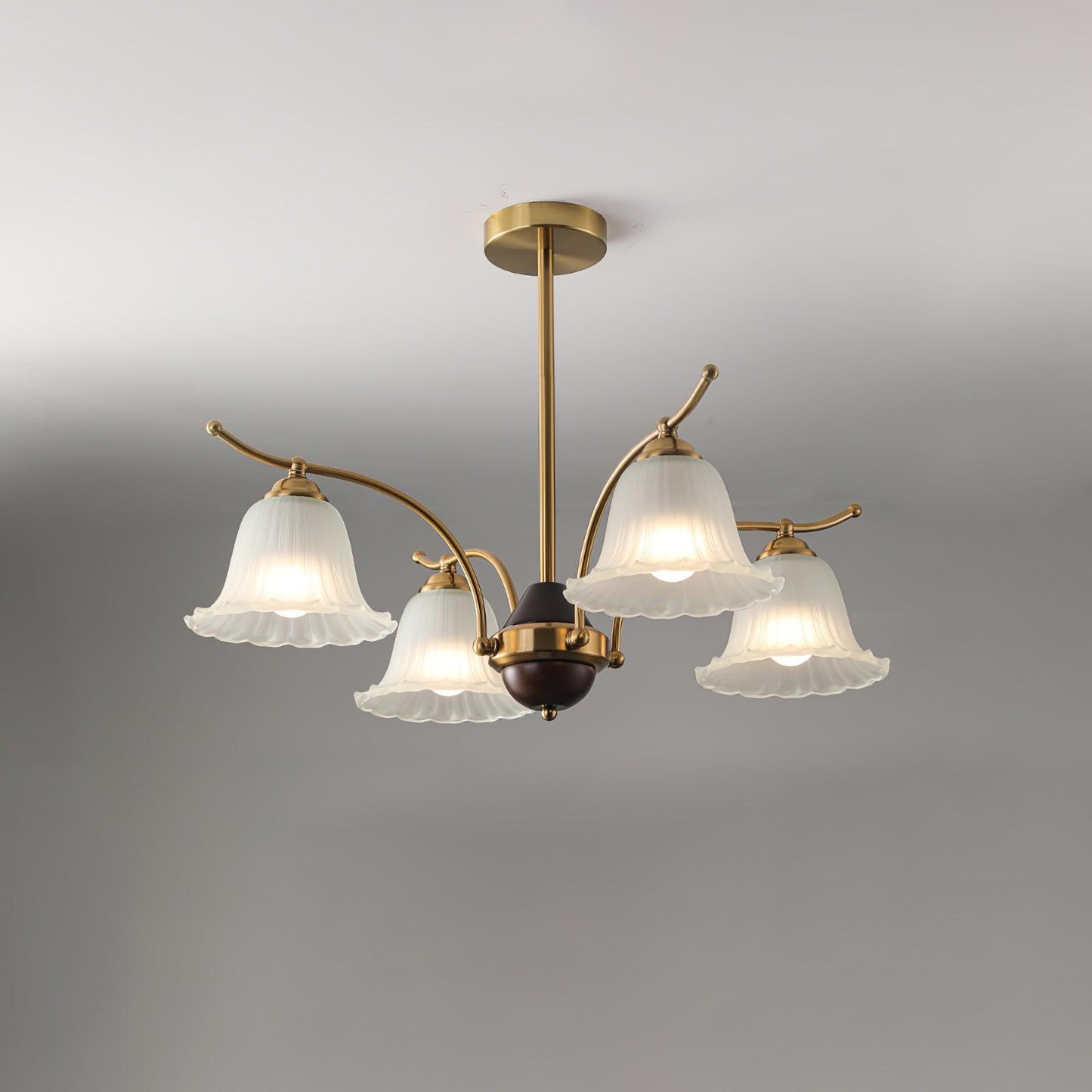 Flora Brass Contemporary Crystal Chandelier