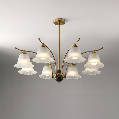 Flora Brass Contemporary Crystal Chandelier