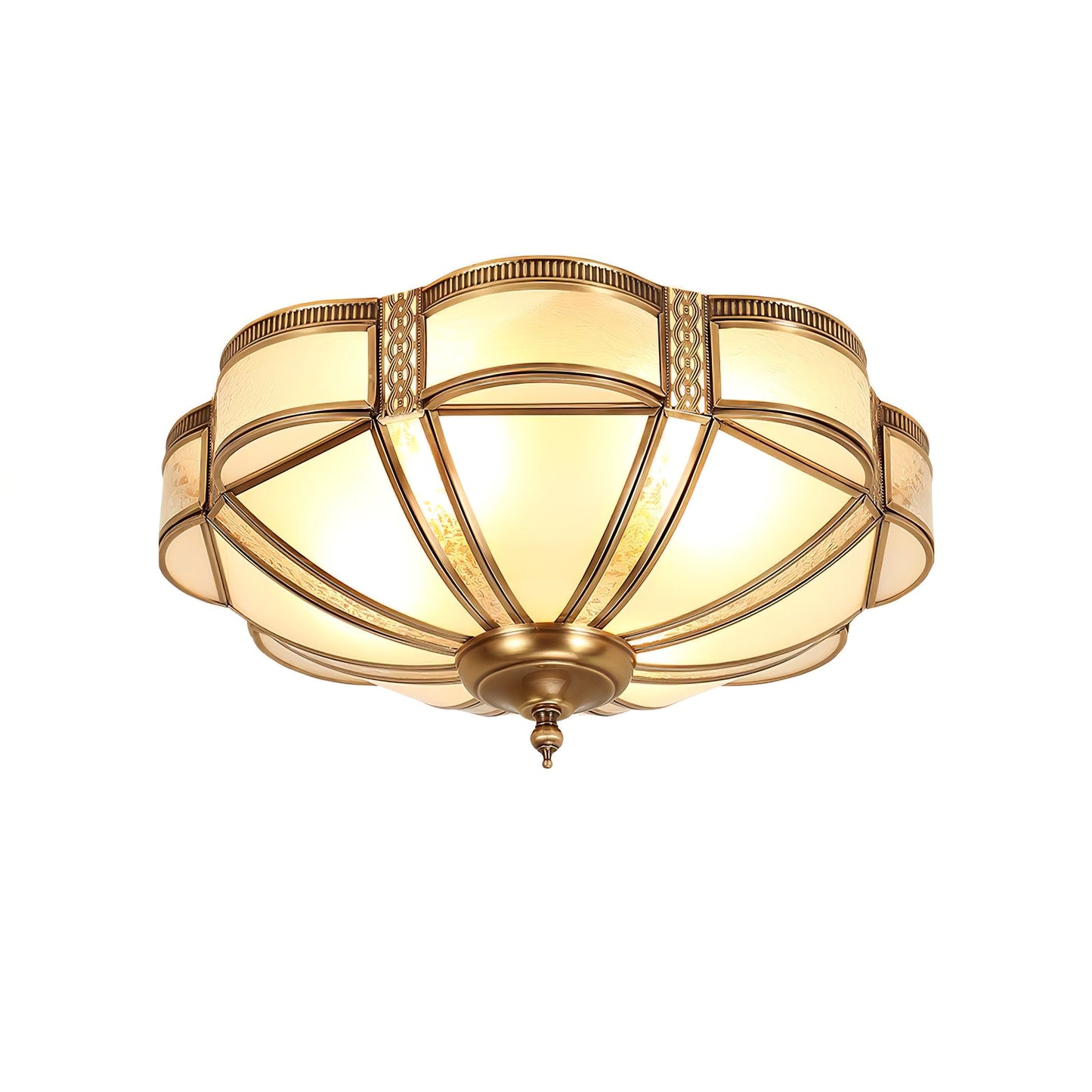 Floral Brass Vintage Crystal Ceiling Lamp