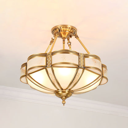 Floral Brass Vintage Crystal Ceiling Lamp