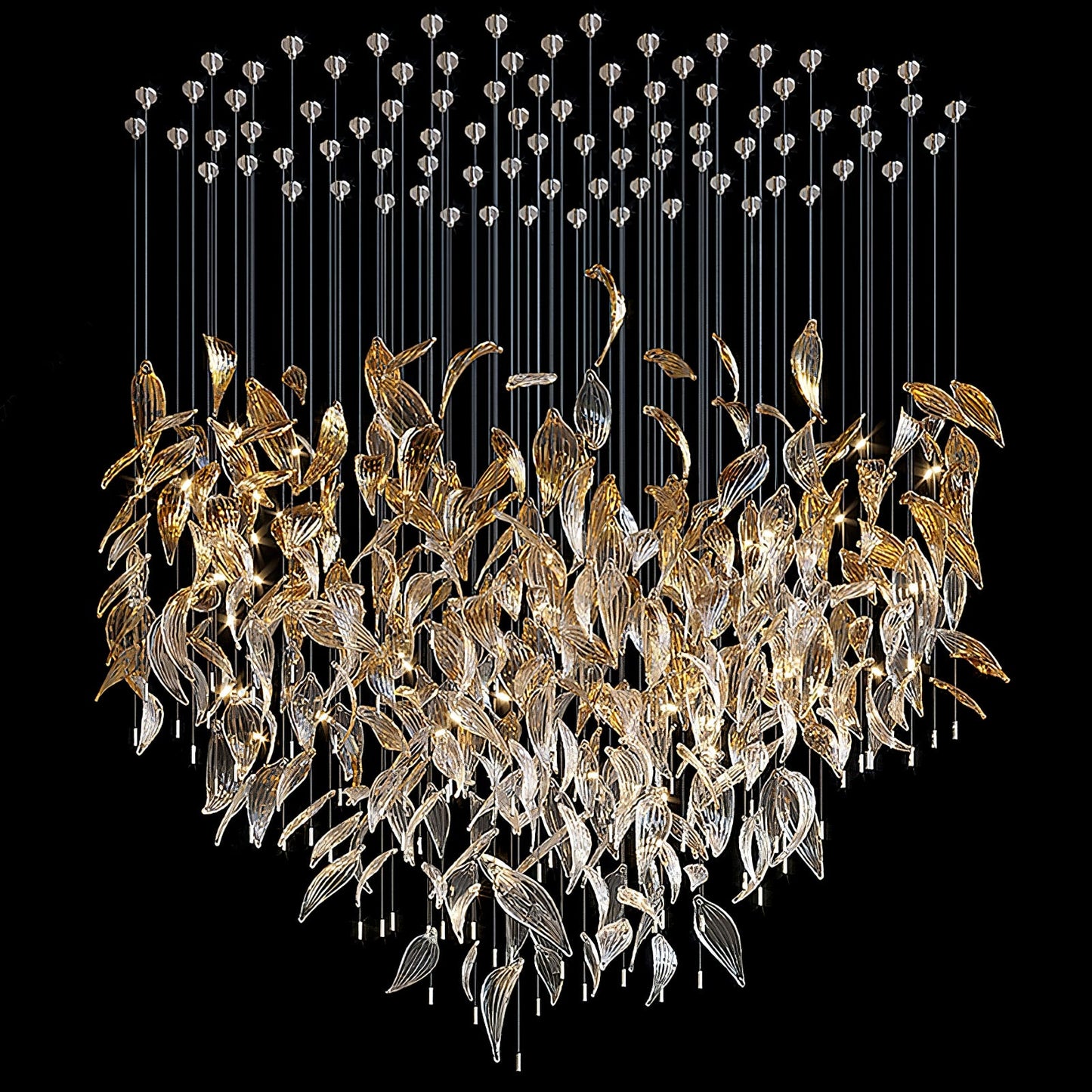 Fluttering Leaves Eclectic Crystal Chandelier