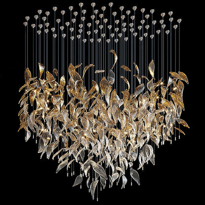 Fluttering Leaves Eclectic Crystal Chandelier