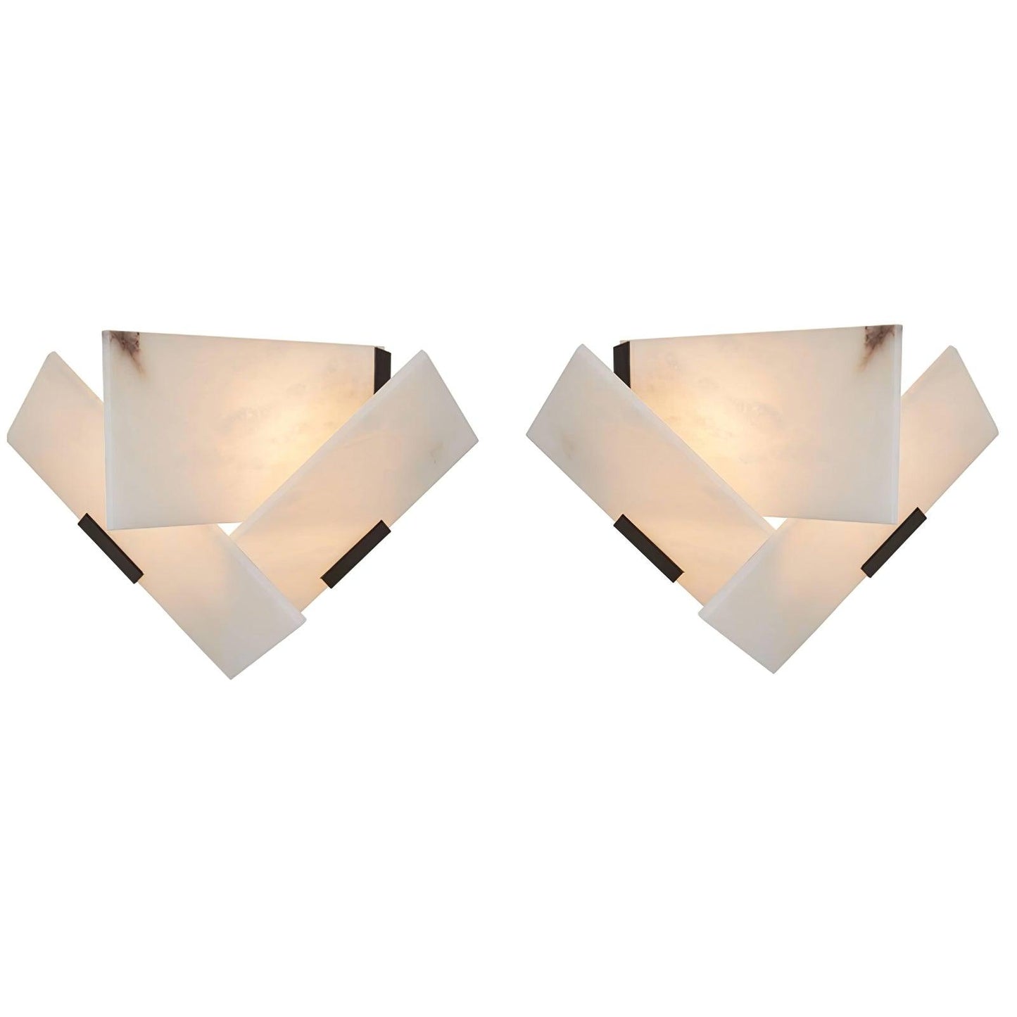 Fly Alabaster Mid-century Crystal Sconce