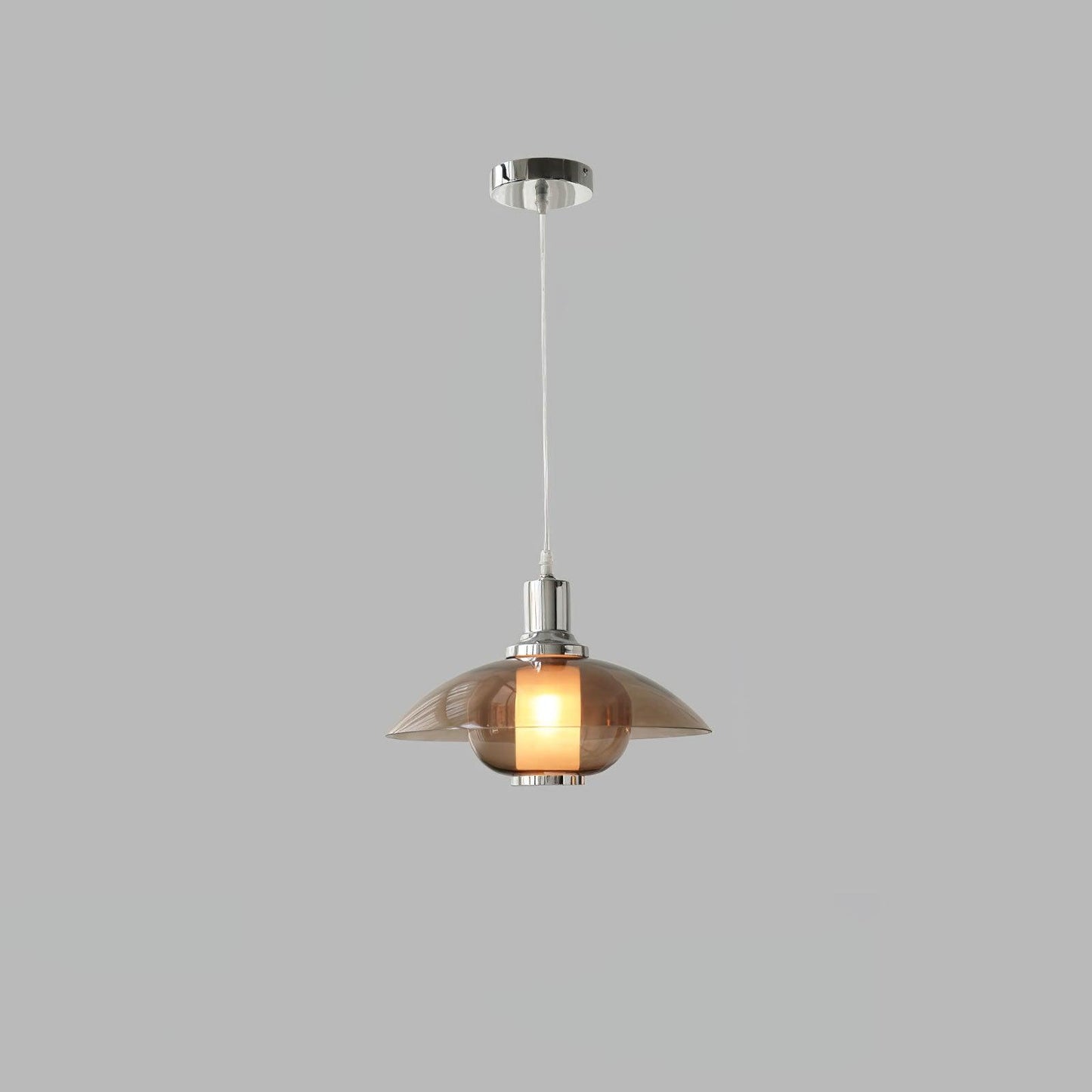 Flying Saucer Chrome Retro Crystal Pendant Light