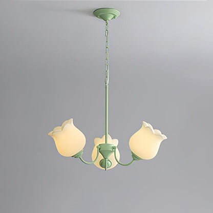 French Lily Vintage Metal Chandelier