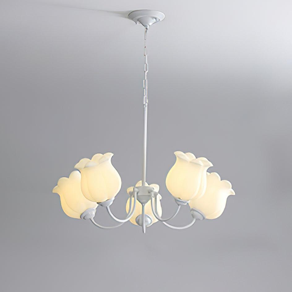 French Lily Vintage Metal Chandelier