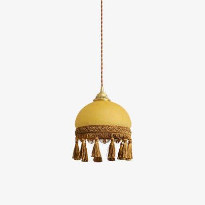 French Tassels Brass Contemporary Crystal Pendant Light