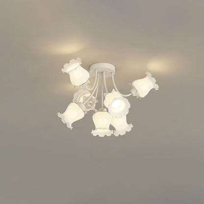 Garden Flower Eclectic Crystal Ceiling Lamp