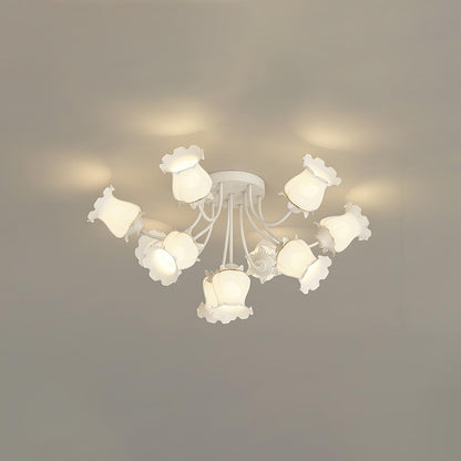 Garden Flower Eclectic Crystal Ceiling Lamp