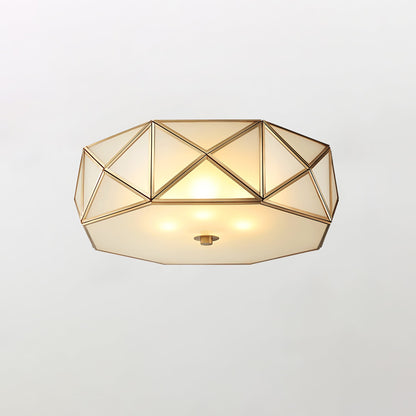 Geometric Shaped Flush Modern Crystal Ceiling Light