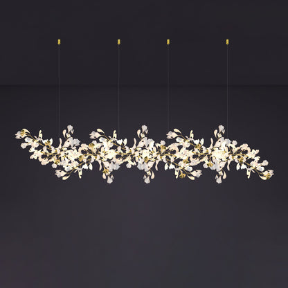 Gingko Leaves Eclectic Metal Chandelier