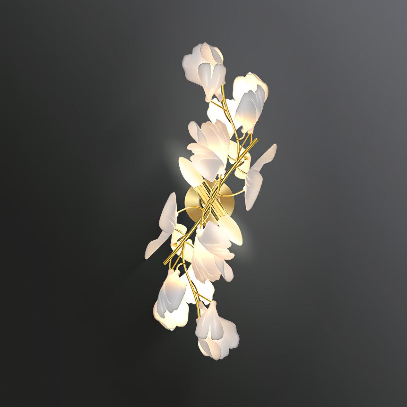 Gingko Flowers Mid-century Metal Wall Lamp