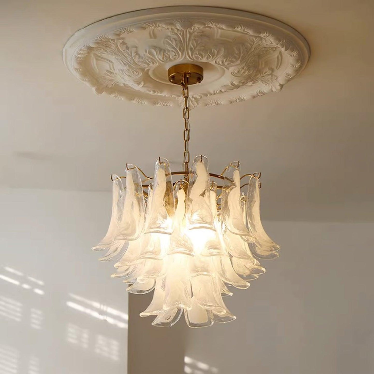 Leaf Cascade Modern Crystal Chandelier