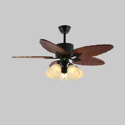 Banana Leaves 4852 Eclectic Crystal Ceiling Fan Light