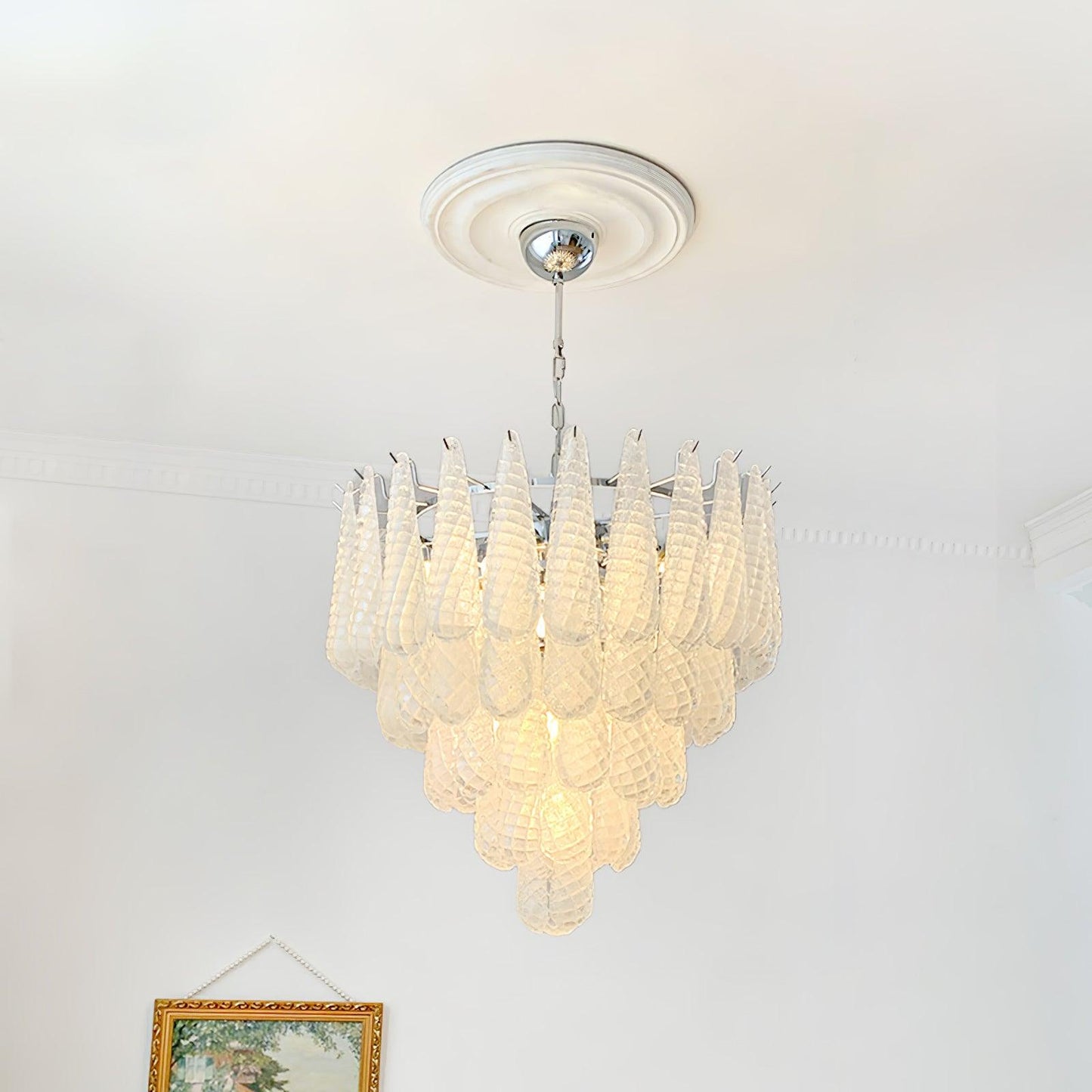 Grid Waterfall Classic Crystal Chandelier