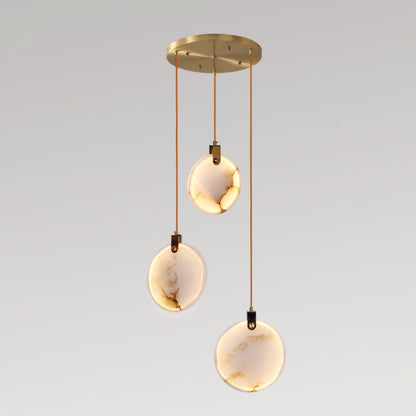 Harvest Alabaster Contemporary Brass Pendant Lamp