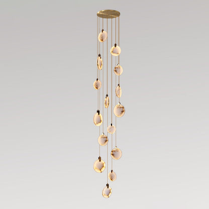 Harvest Alabaster Contemporary Brass Pendant Lamp