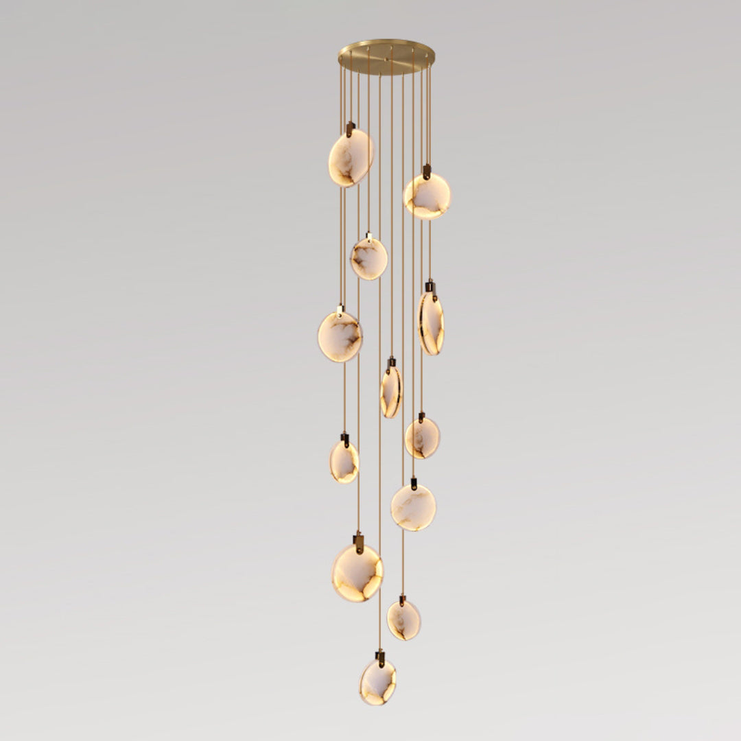 Harvest Alabaster Contemporary Brass Pendant Lamp