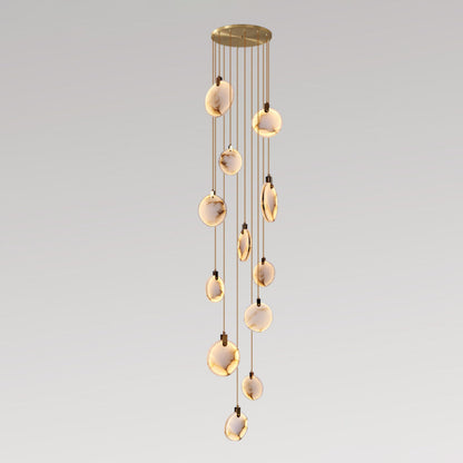 Harvest Alabaster Contemporary Brass Pendant Lamp