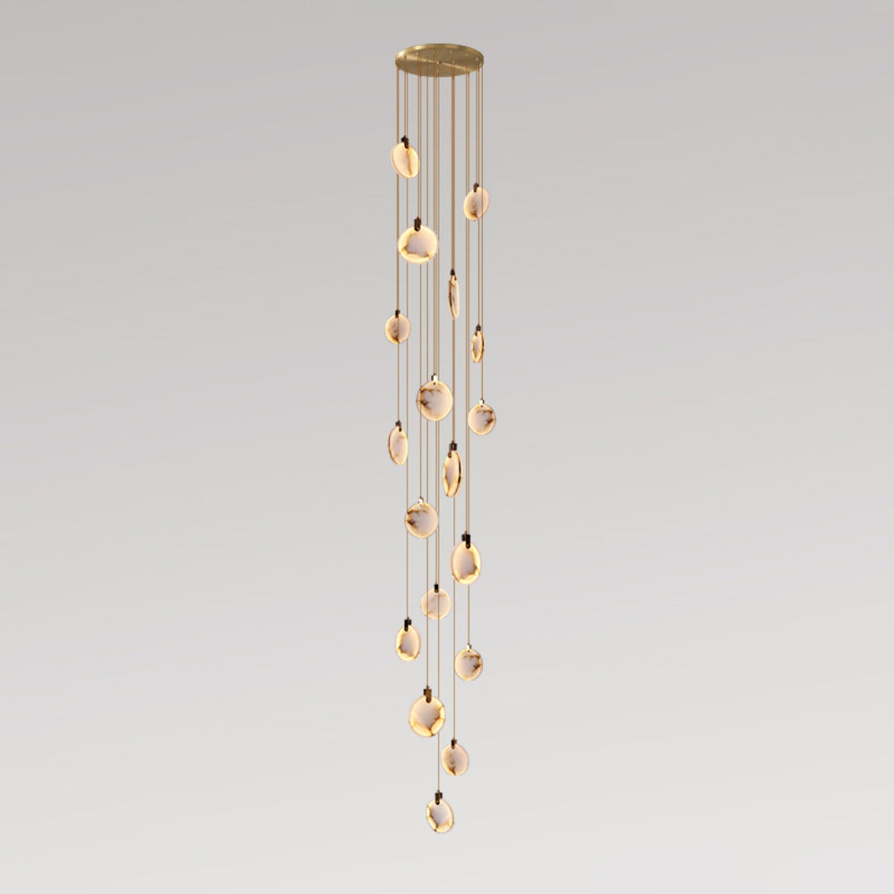 Harvest Alabaster Contemporary Brass Pendant Lamp