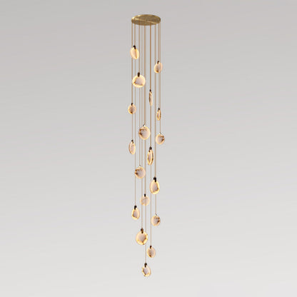 Harvest Alabaster Contemporary Brass Pendant Lamp