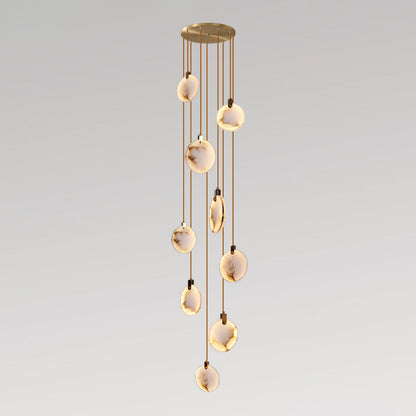 Harvest Alabaster Contemporary Brass Pendant Lamp