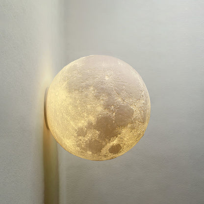 Hemisphere Moon Eclectic Metal Wall Lamp