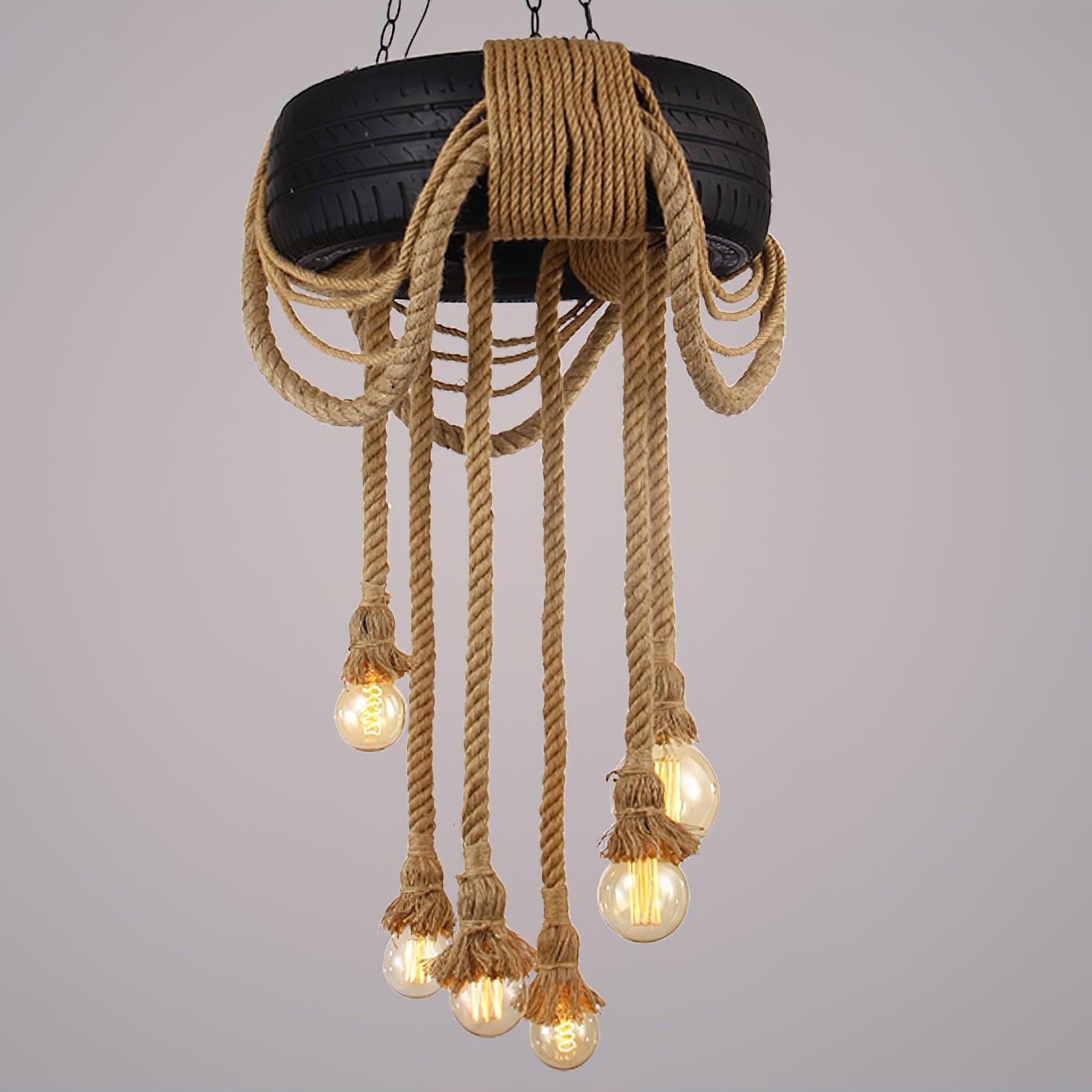 Hemp Rope Industrial Tire Retro Material Chandelier