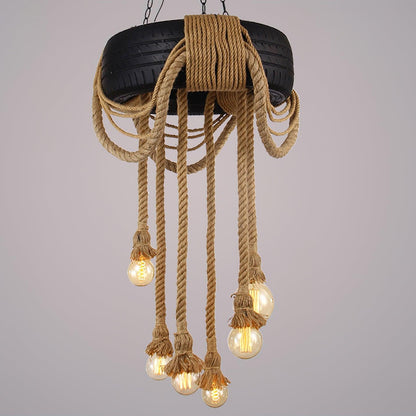 Hemp Rope Industrial Tire Retro Material Chandelier