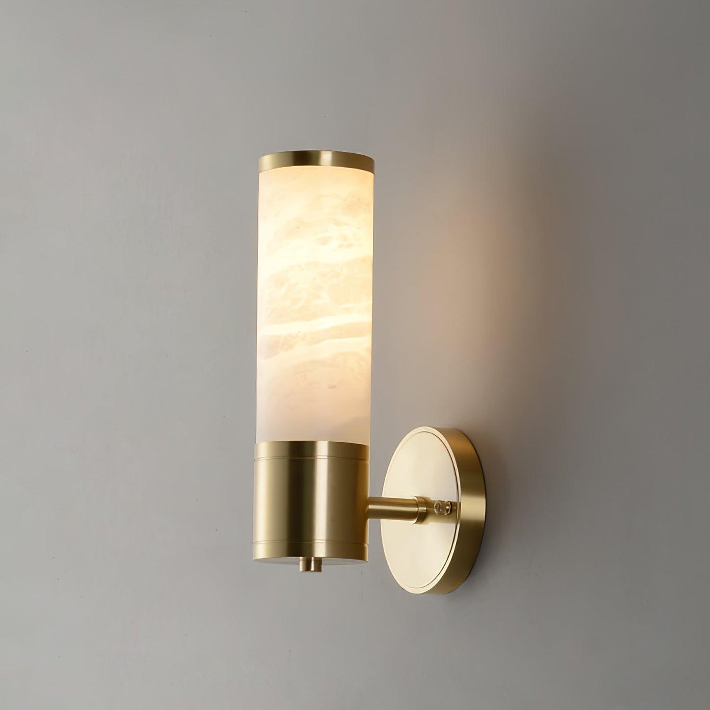 Lampatron Alabaster Art deco Metal Wall Lamp