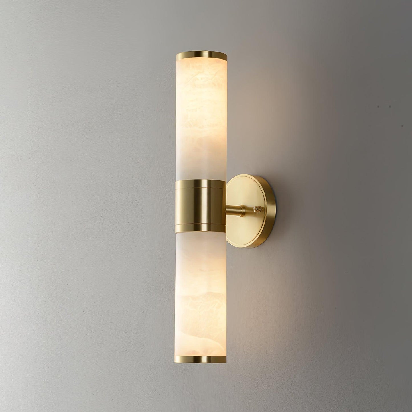 Lampatron Alabaster Art deco Metal Wall Lamp