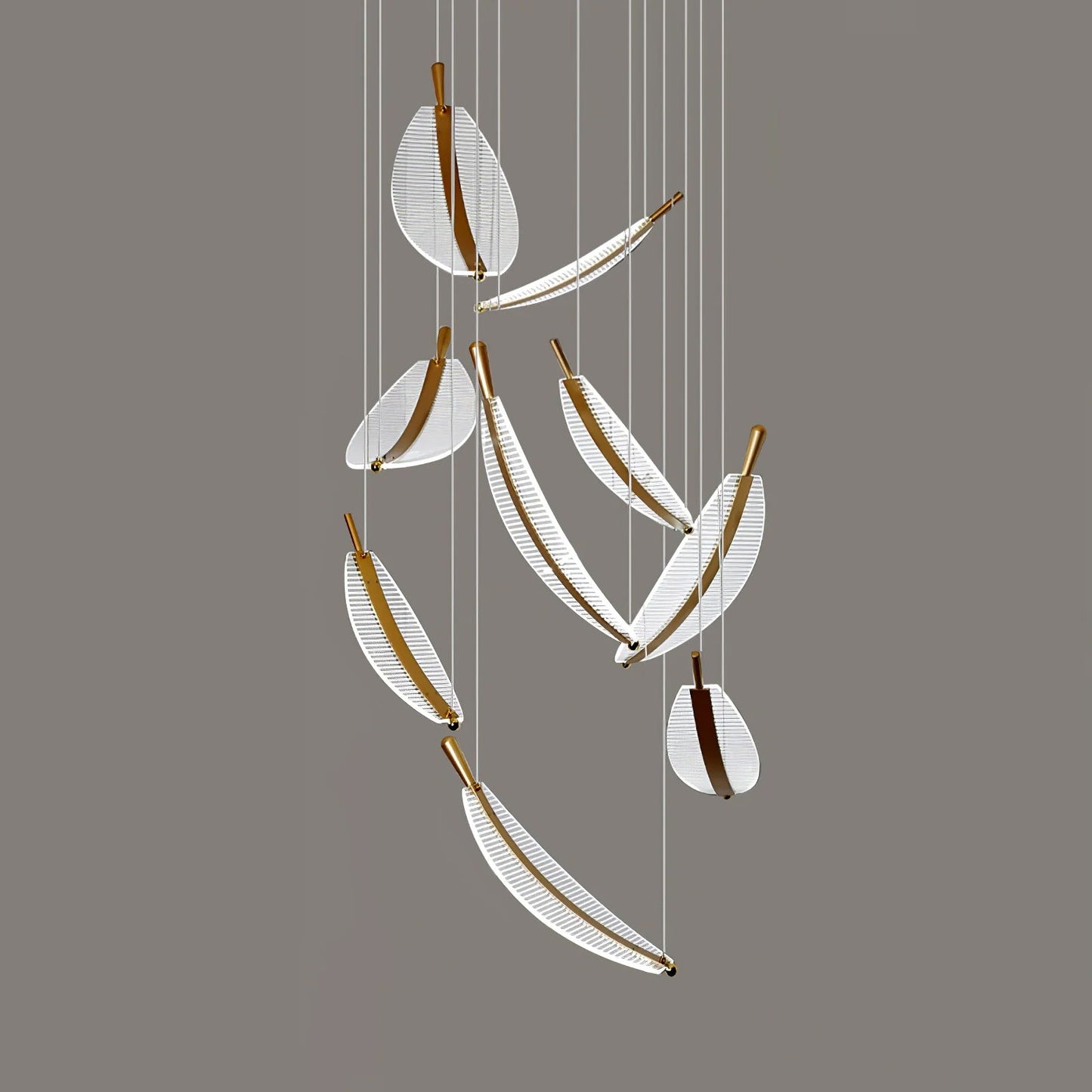 Leaf LED Eclectic Metal Chandelier