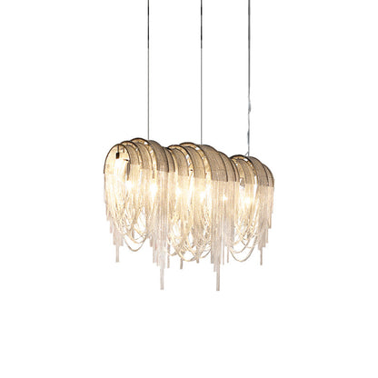 Length Chains Contemporary Metal Chandelier