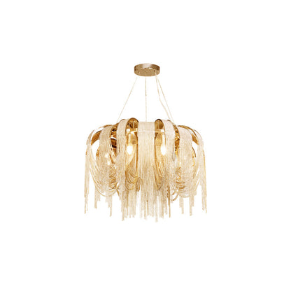 Length Chains Contemporary Metal Chandelier