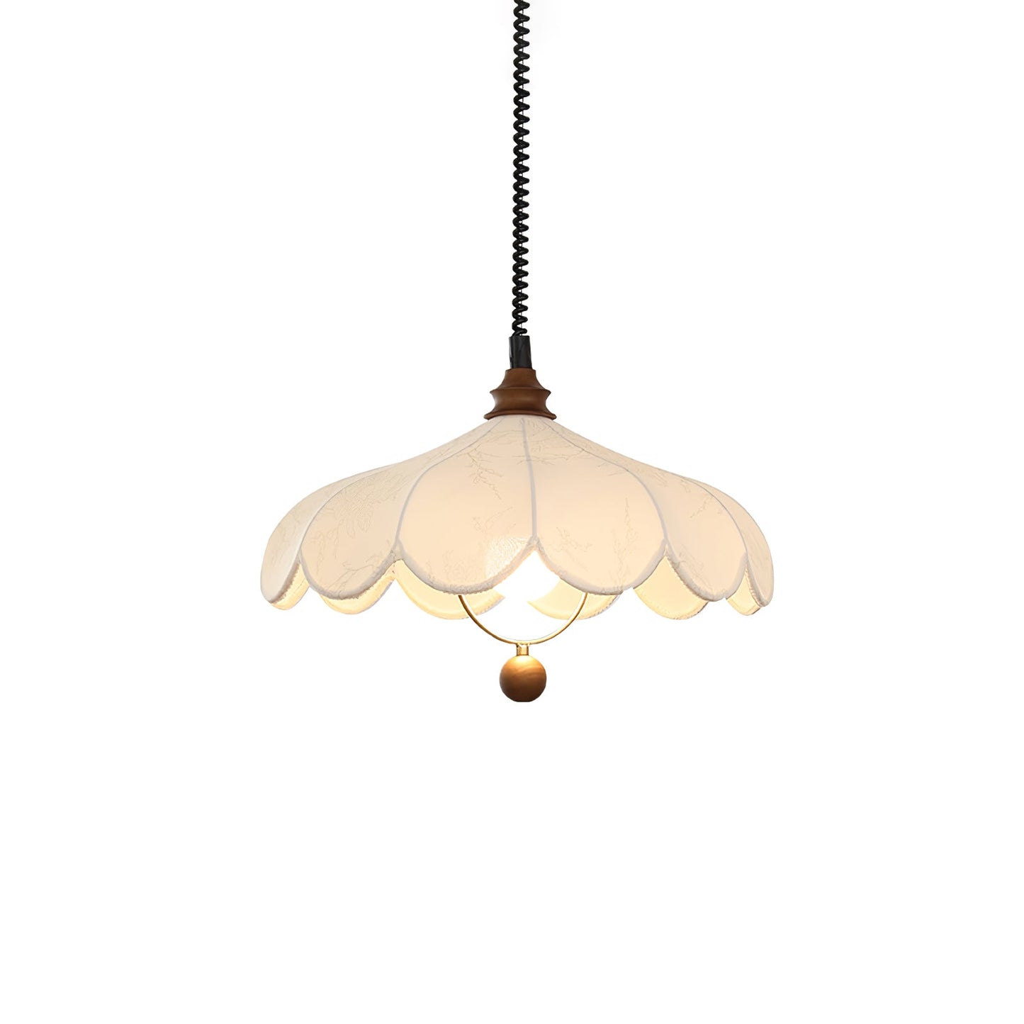 Lily Fabric Contemporary Metal Pendant Lamp