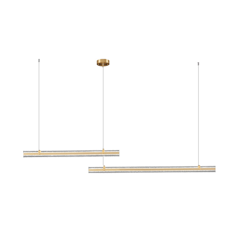 Linear Ribbon Island Modern Crystal Pendant Light