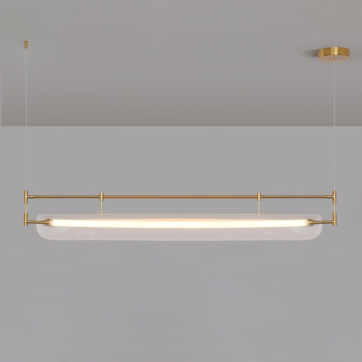 Linear Strip Eclectic Metal Chandelier