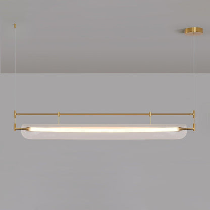 Linear Strip Eclectic Metal Chandelier