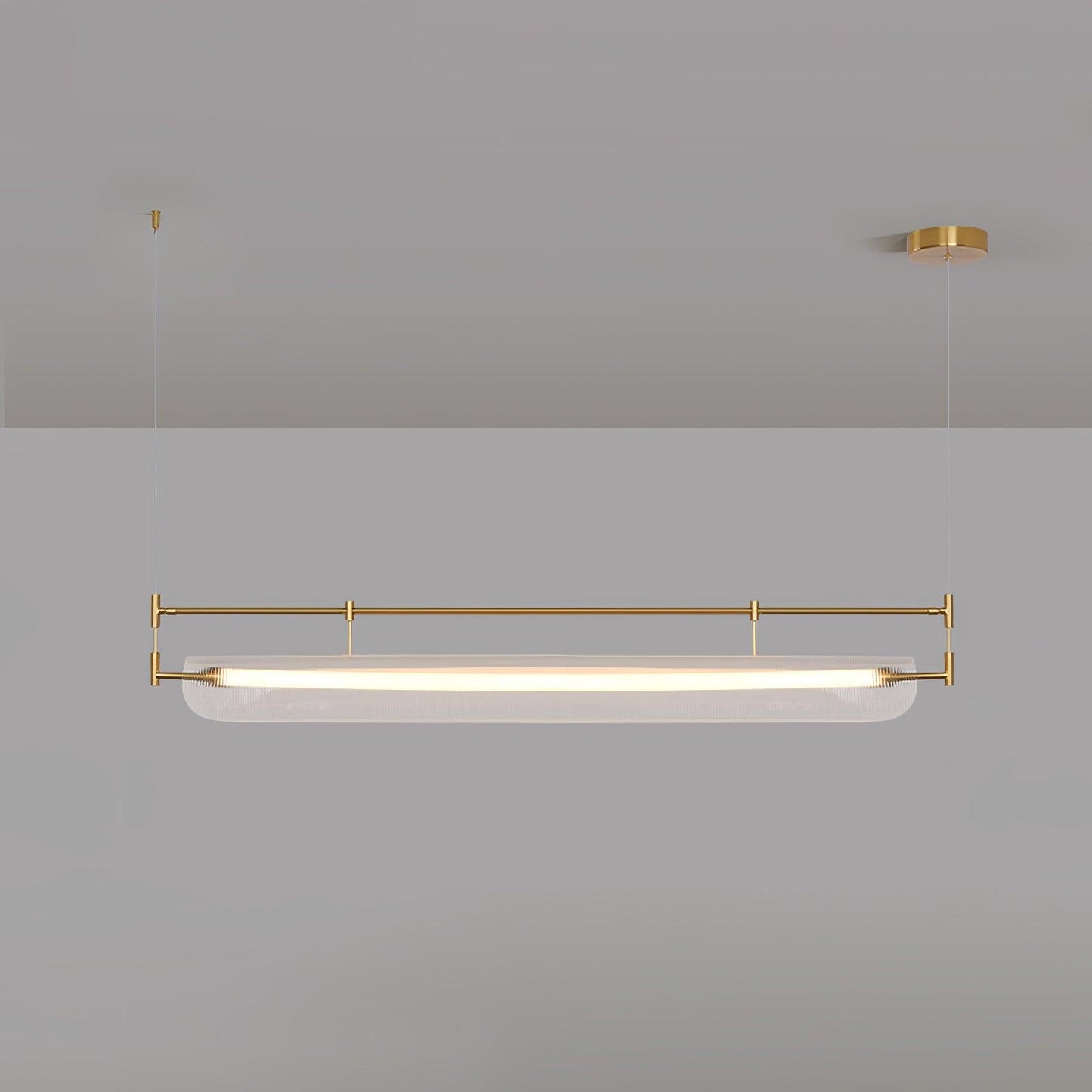 Linear Strip Eclectic Metal Chandelier