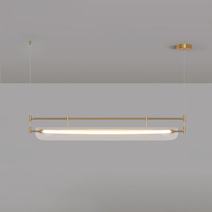 Linear Strip Eclectic Metal Chandelier