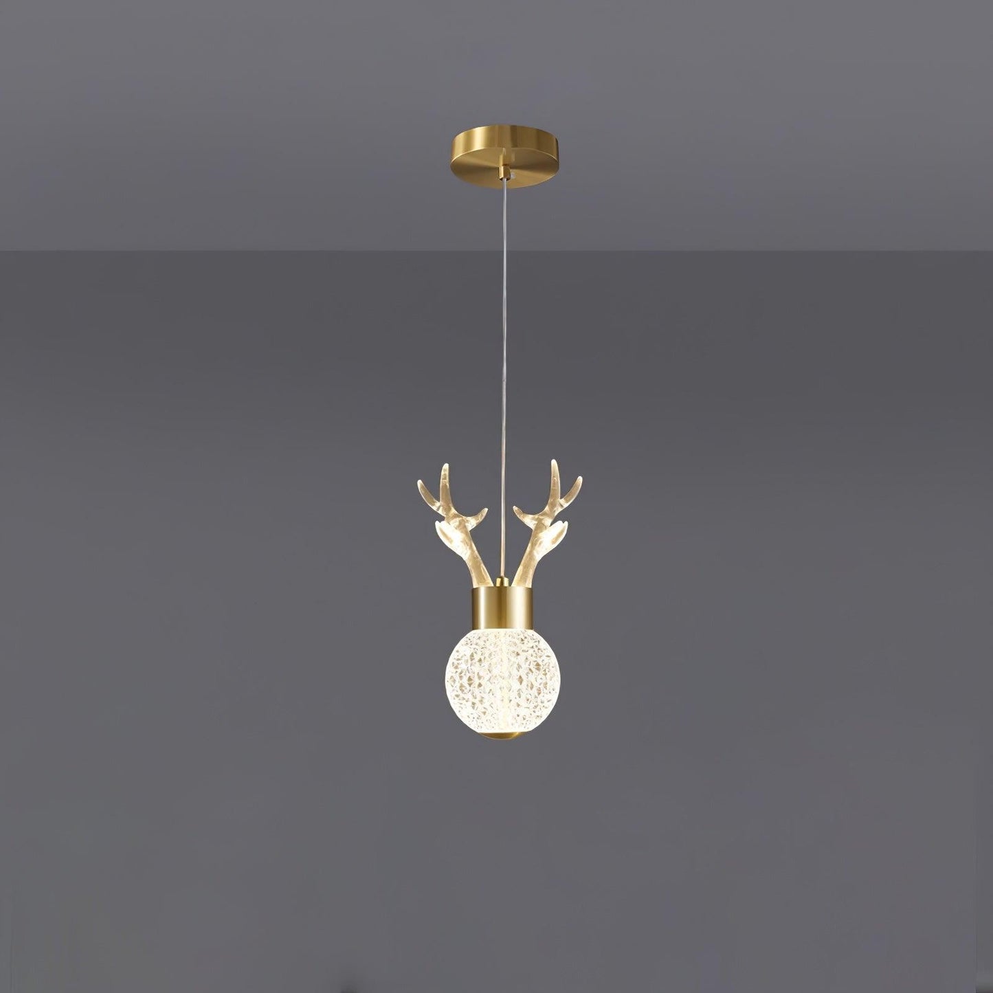 Little Deer Art Deco Brass Pendant Lamp