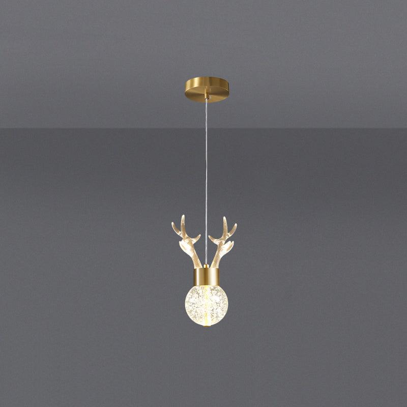 Little Deer Art Deco Brass Pendant Lamp