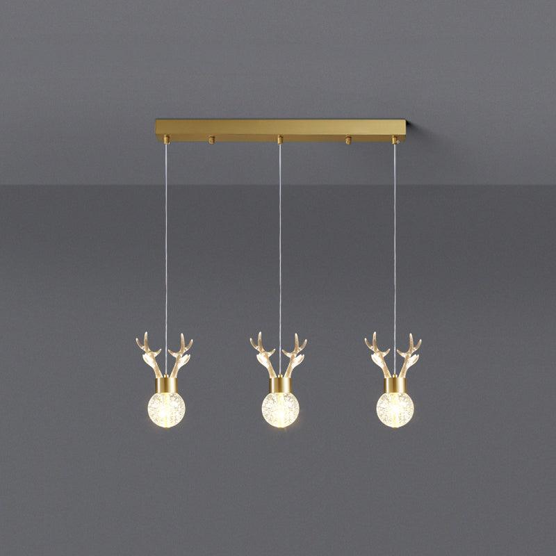 Little Deer Art Deco Brass Pendant Lamp