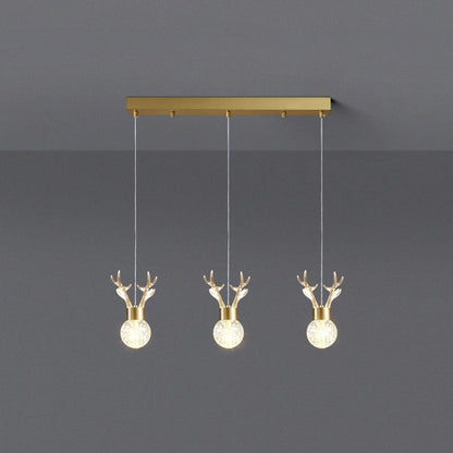 Little Deer Art Deco Brass Pendant Lamp